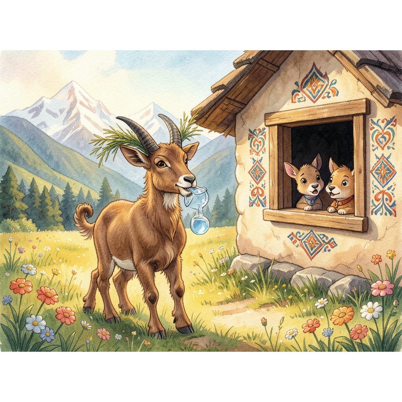 Коза с кудрявыми ножками