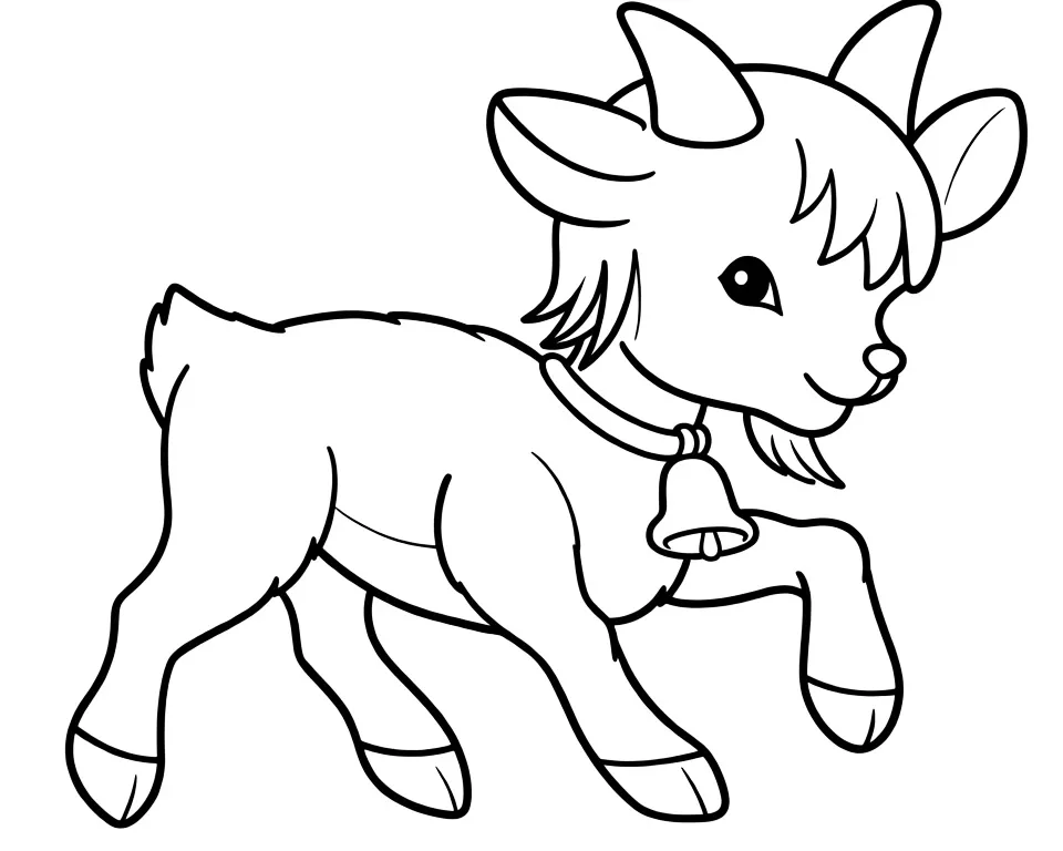 Козленок с колокольчиком на шее