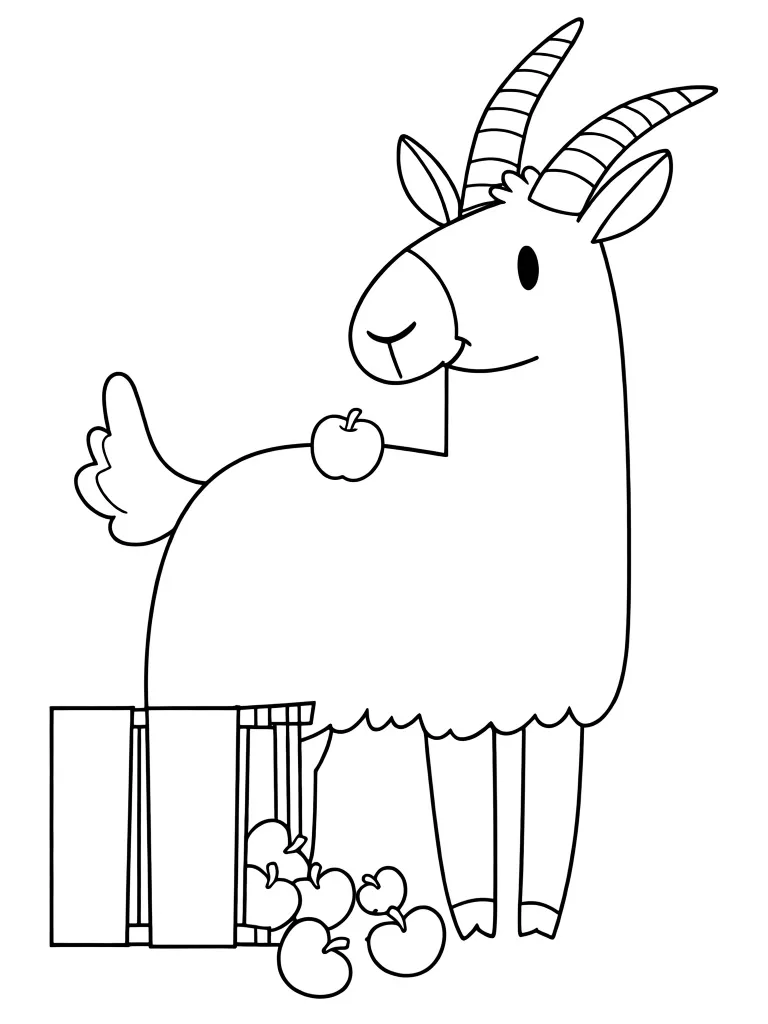 Козлик есть яблоки