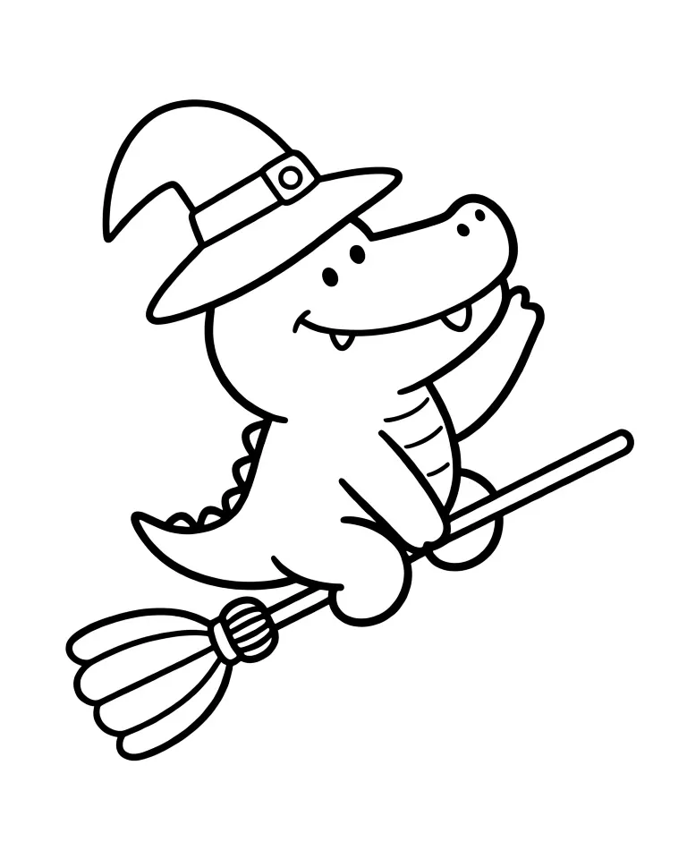 Крокодил верхом на метле