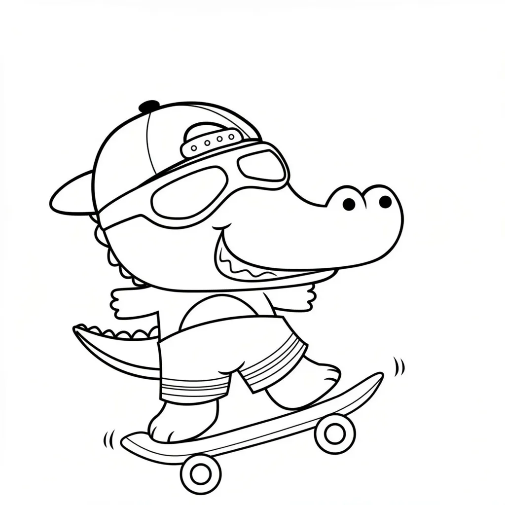 Крокодильчик на скейте