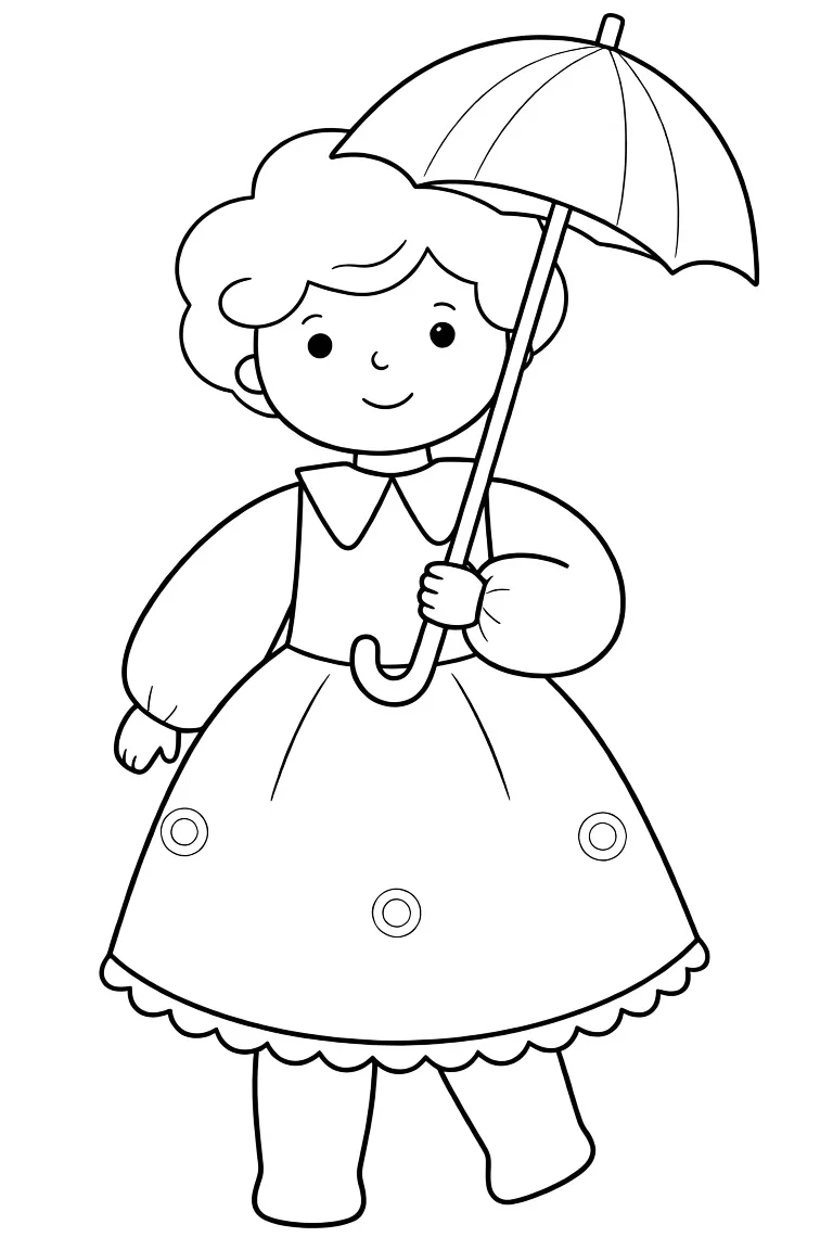 Куколка с зонтиком