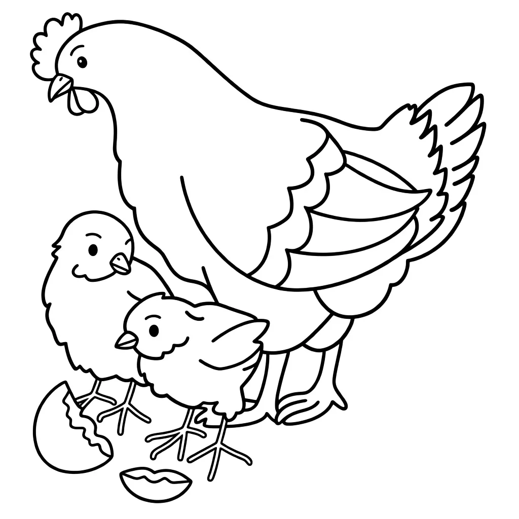 Курица и цыплятки