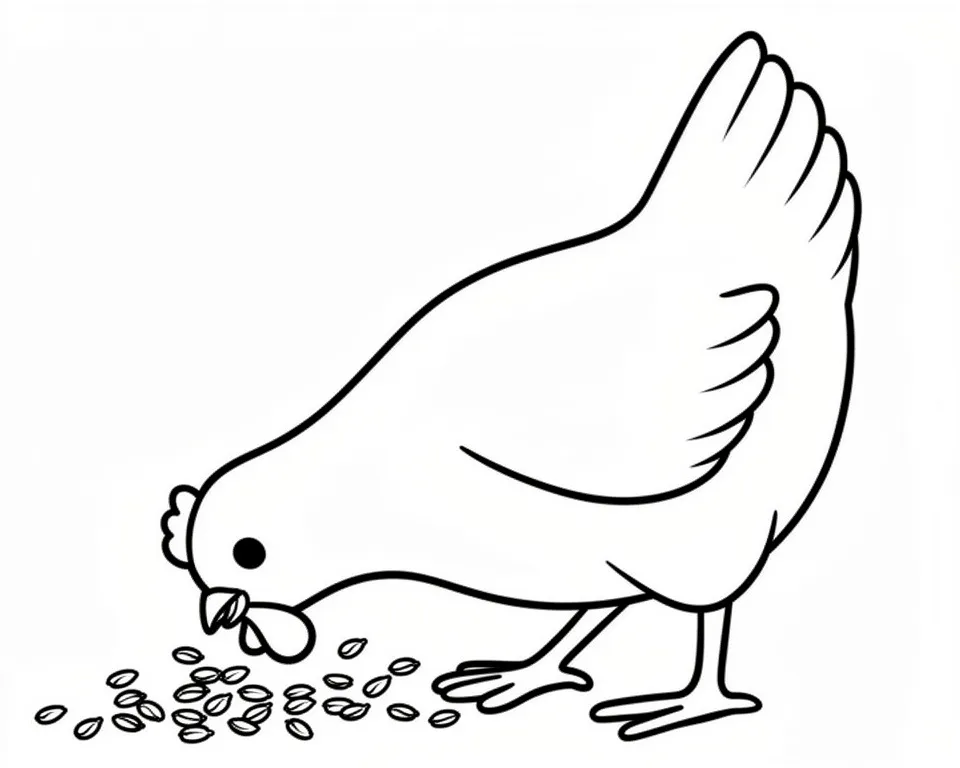 Курочка клюет пшеницу