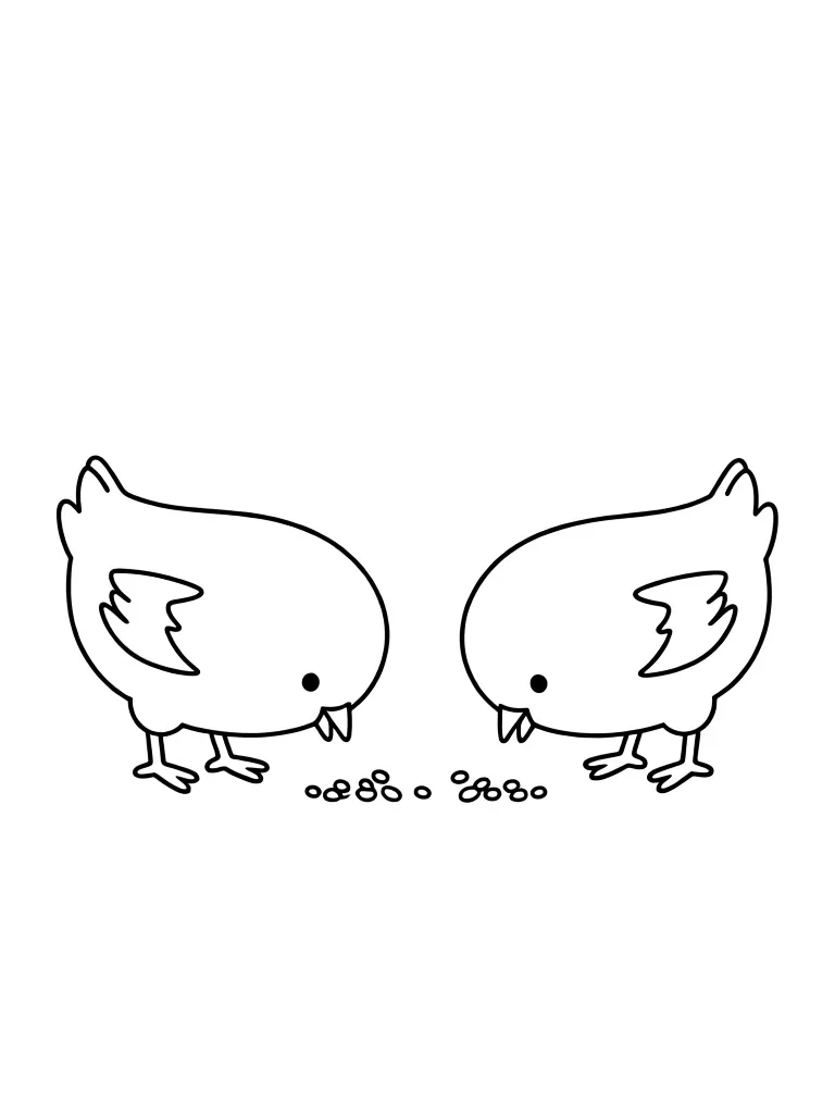 Курочки клюют зернышки