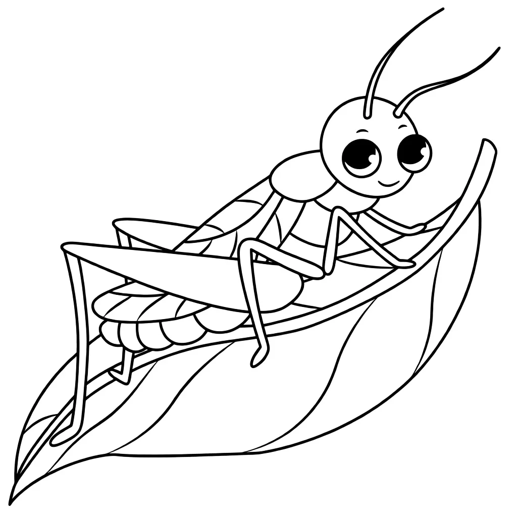 Кузнечик на листочке