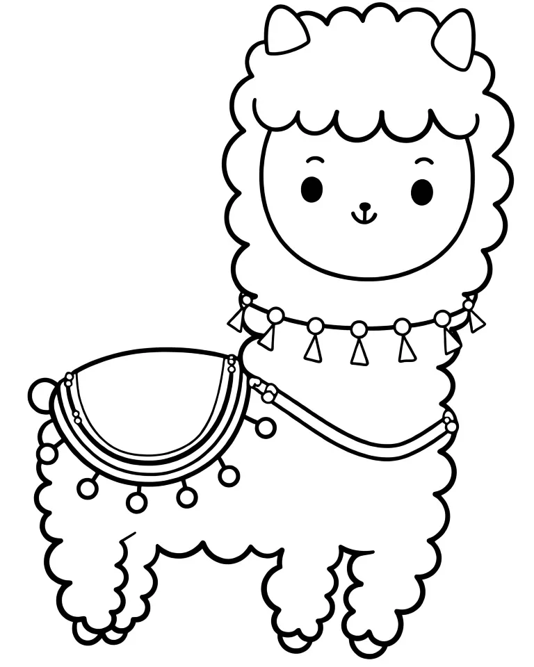 Лама в красивой амуниции