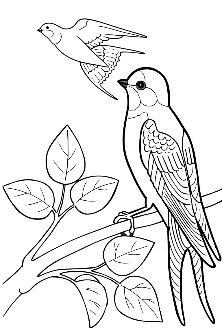 Ласточка на ветке