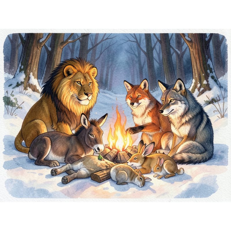 Лев, Лиса и Волк