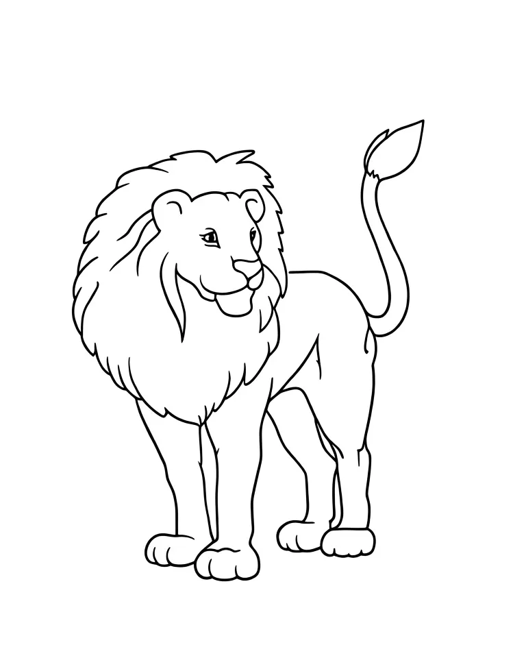 Лев в саванне