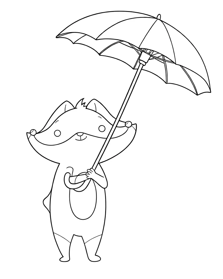 Лисенок под зонтом