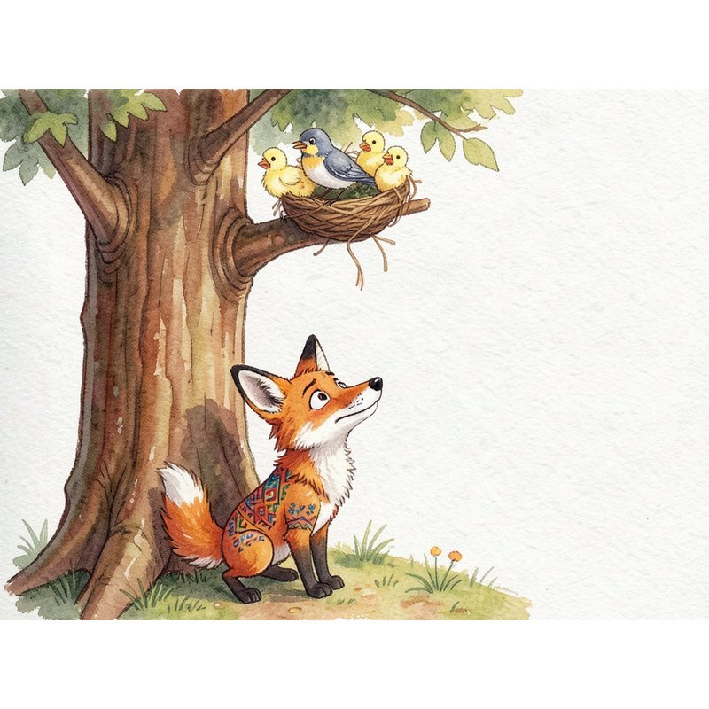 Лисица, птичка и ворон