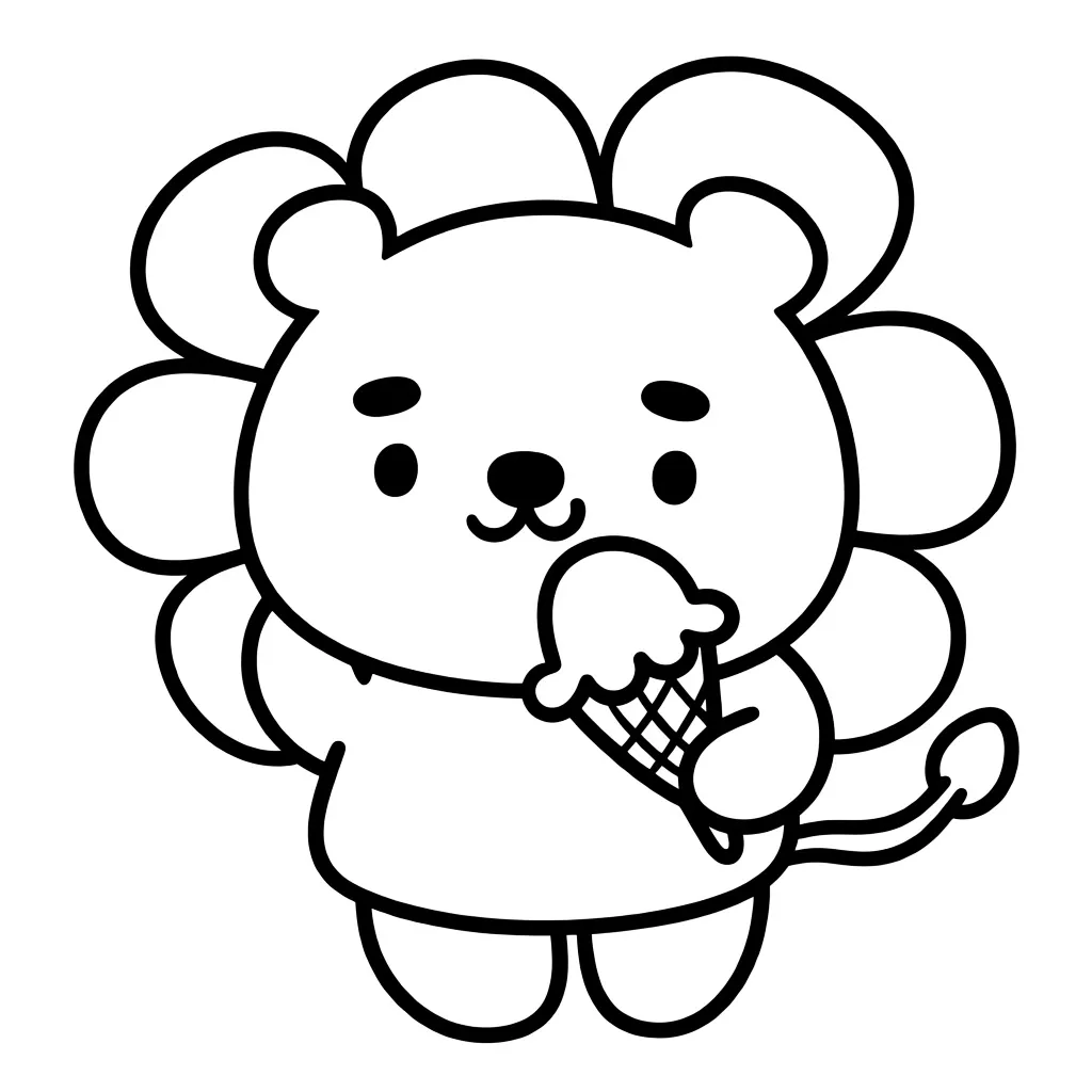 Лёва ест мороженое