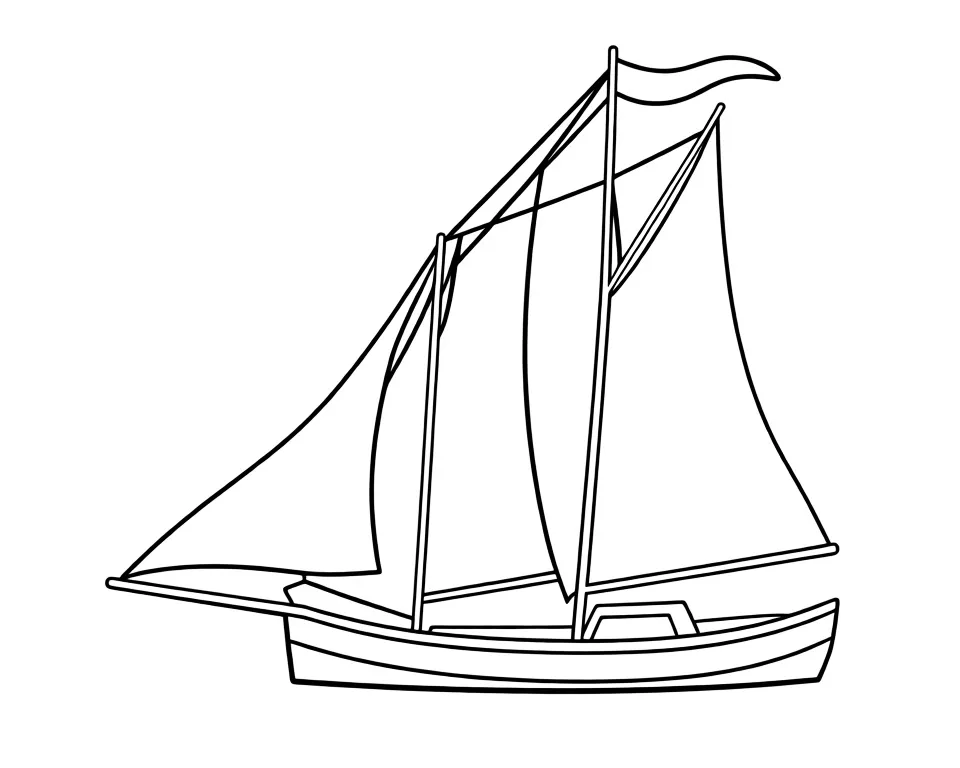 Лодка с парусами