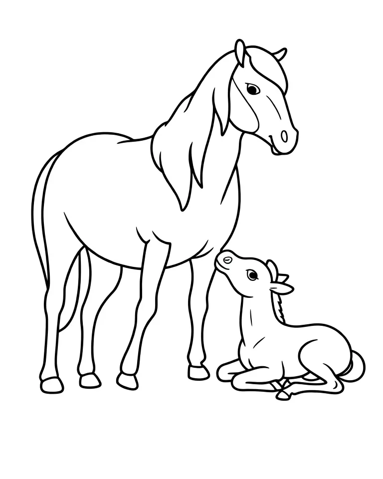 Лошадь и жеребенок