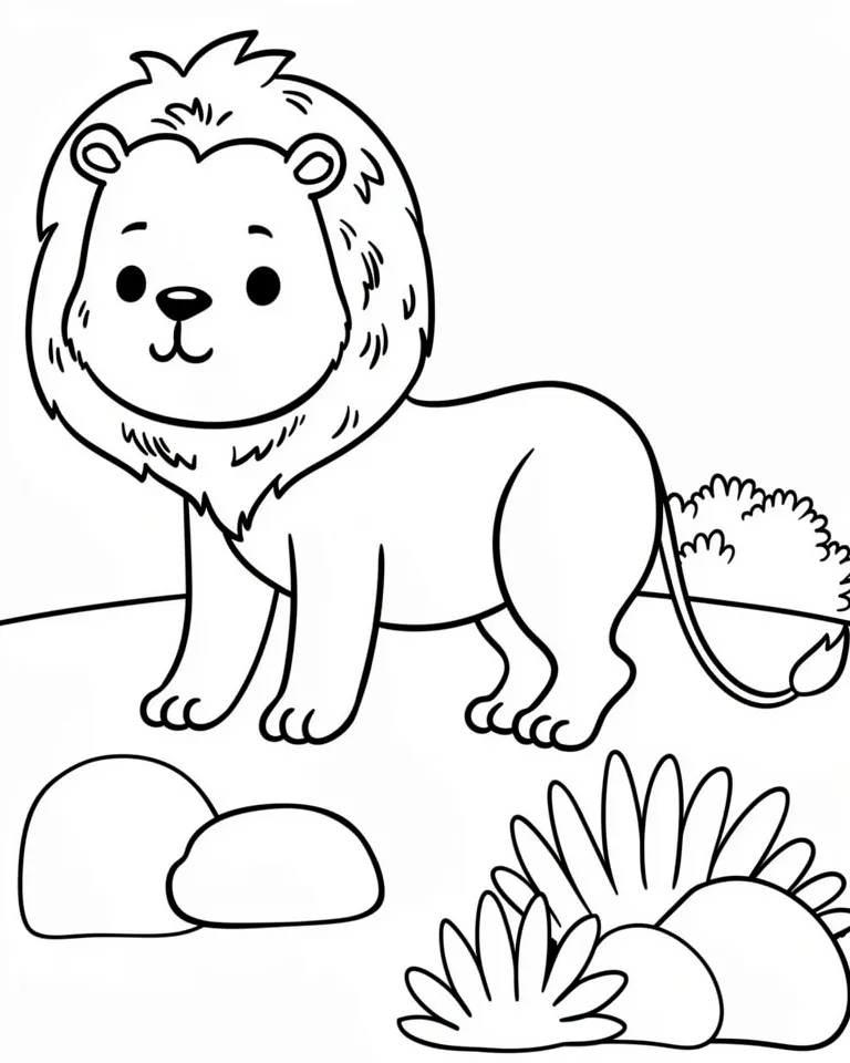 Львенок в саванне