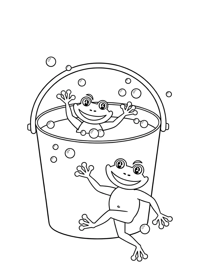Лягушки купаются в ведре