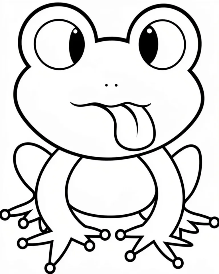 Лягушонок облизывается