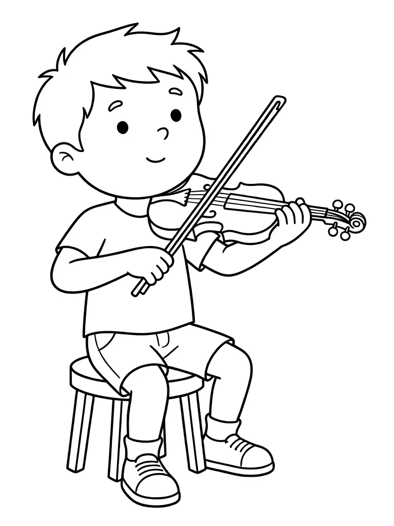 Мальчик играет на скрипке