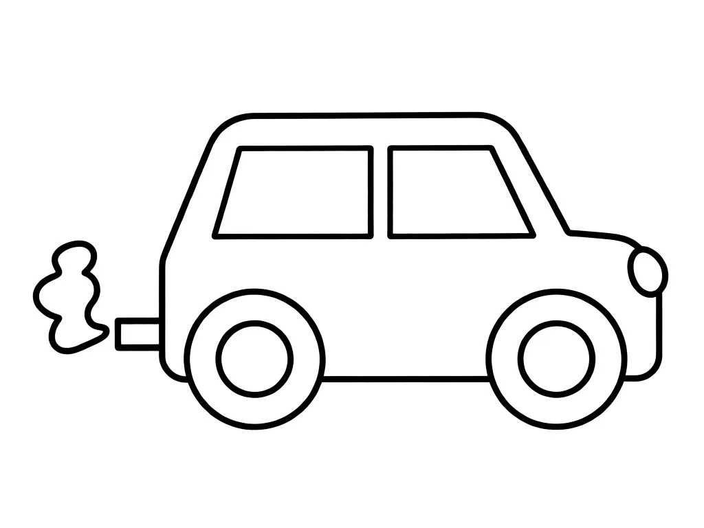 Маленькая машинка с выхлопной трубой