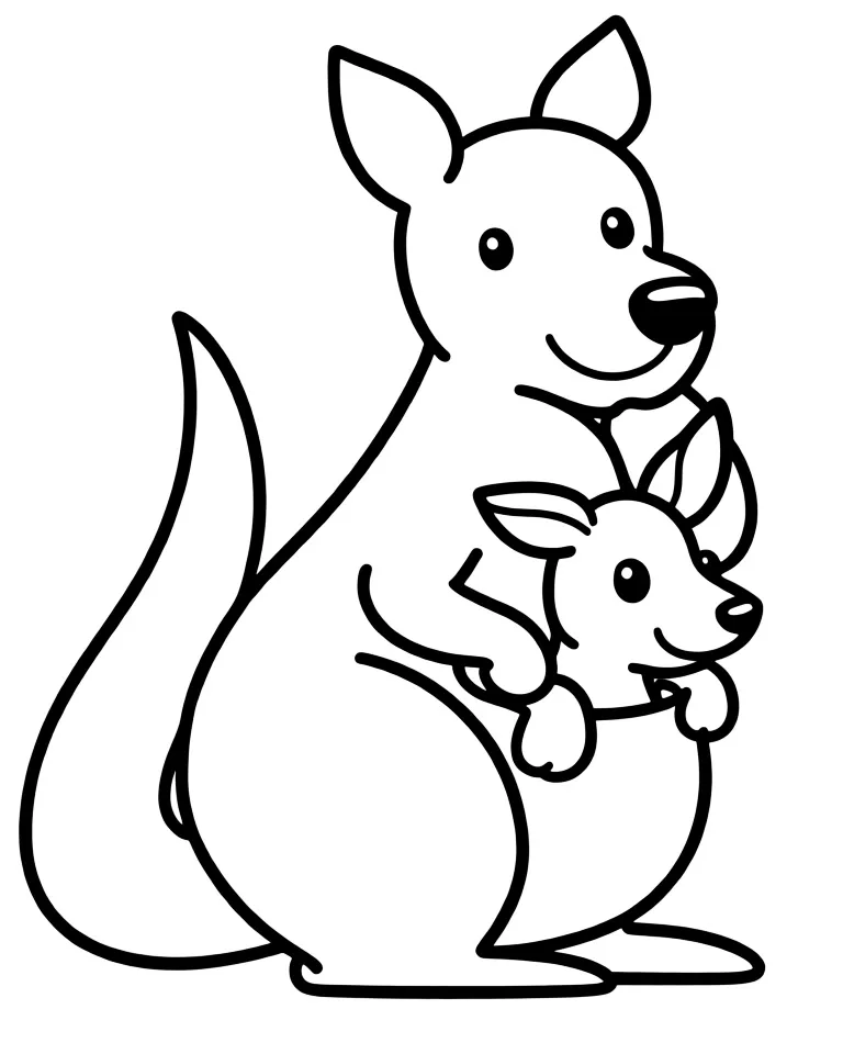 Малыш кенгуру с мамой