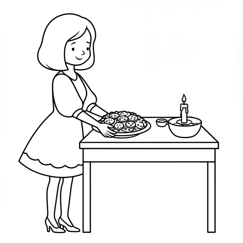 Мама готовит новогодний стол