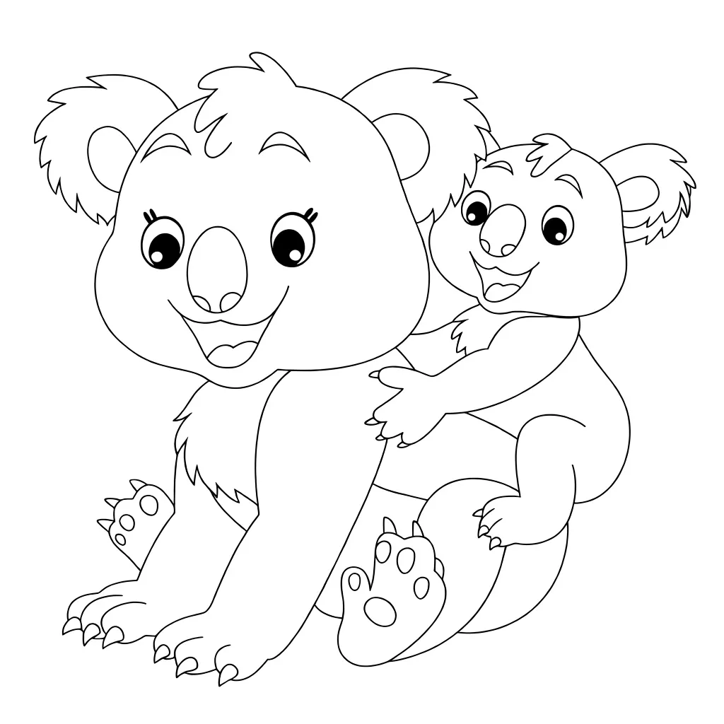 Мама коала с сыном