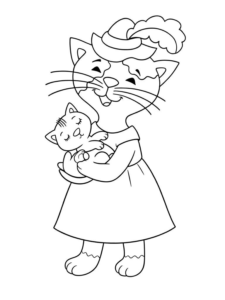 Мама-кошечка в платьице