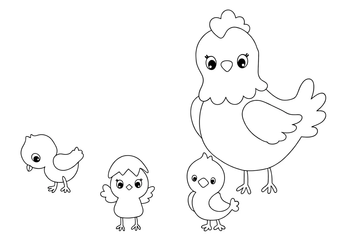 Мама курочка с цыплятами