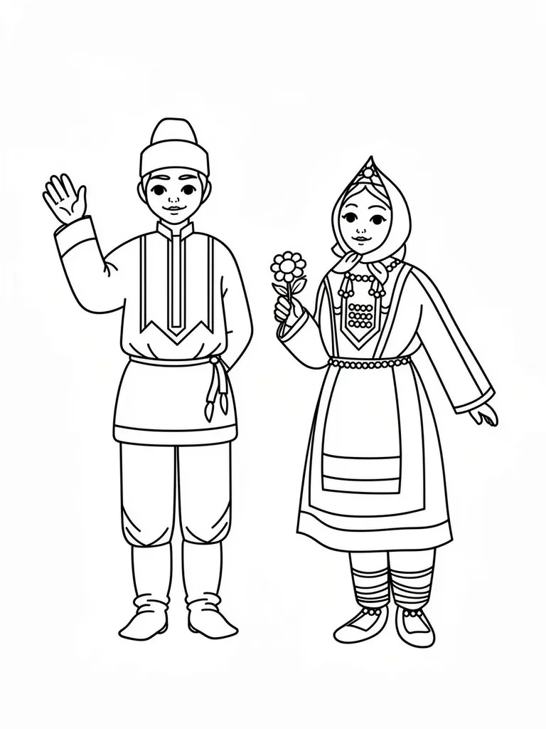 Марийцы в народной одежде