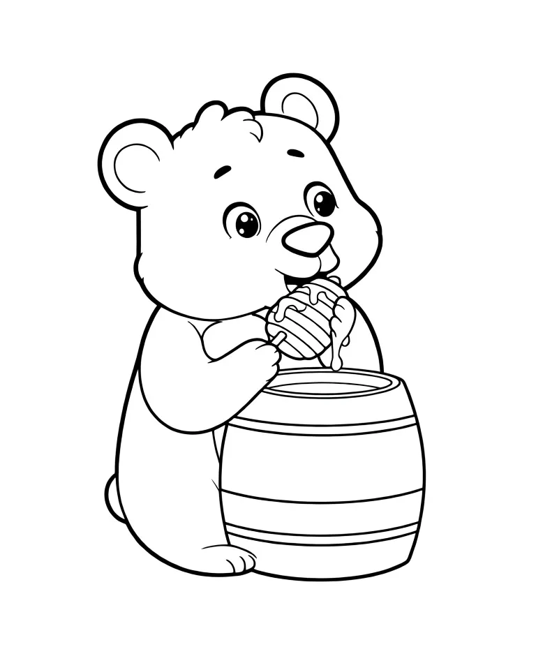Медведь есть мед из бочки