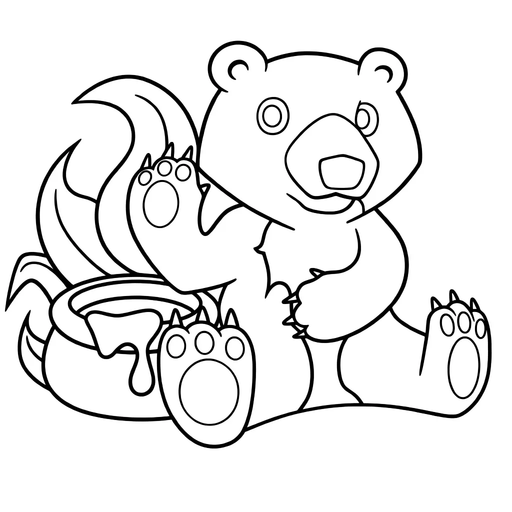 Медвежонок машет лапкой