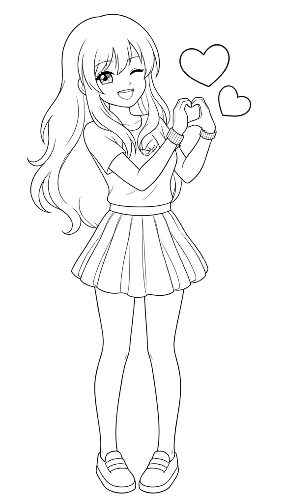 Милая девочка показывает сердечко