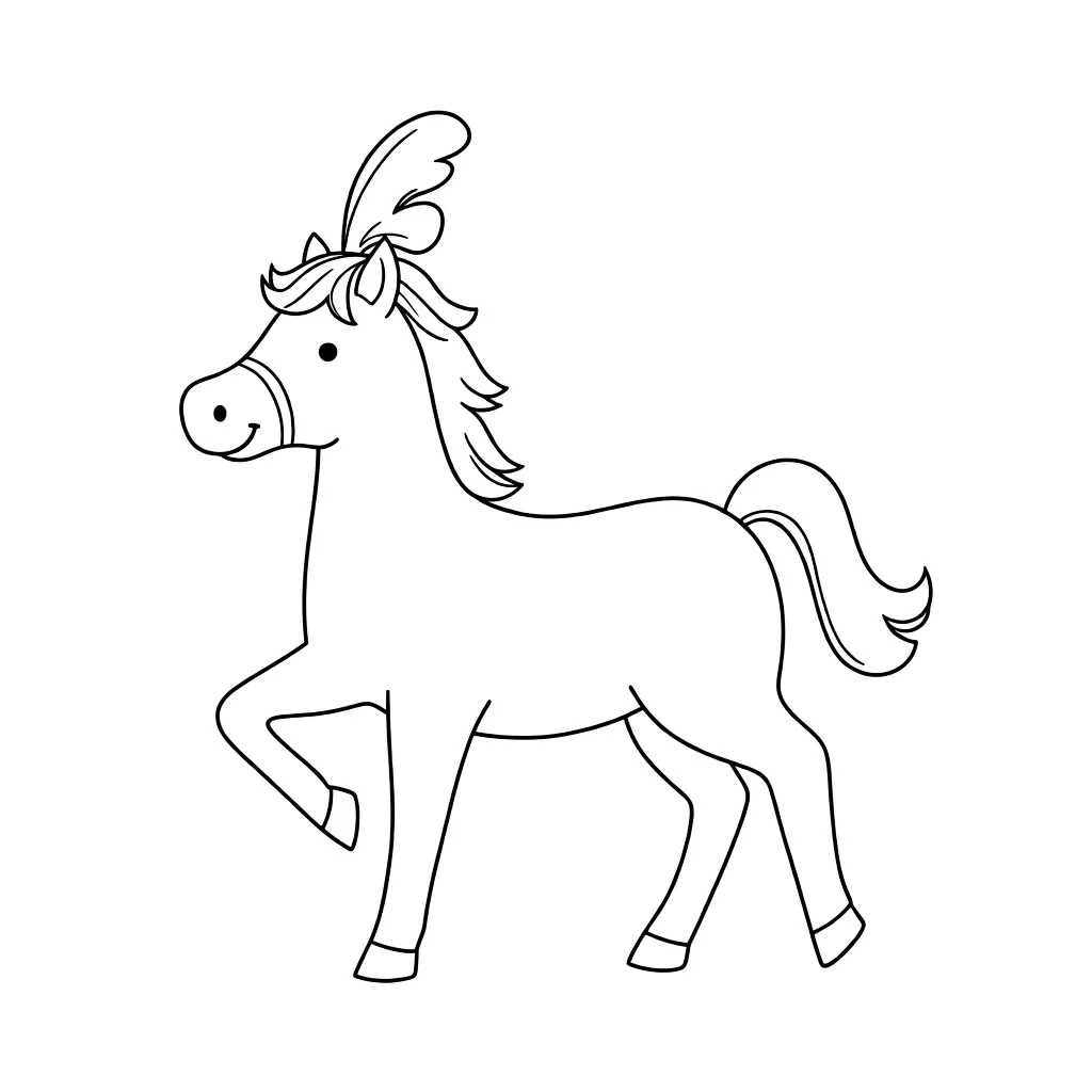 Милая лошадка с пером