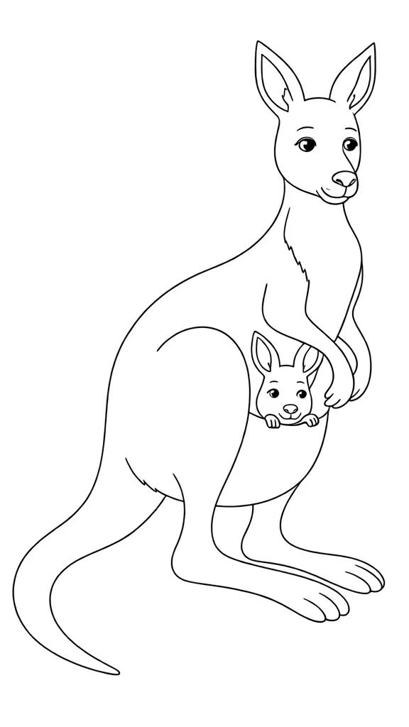 Милое семейство кенгуру