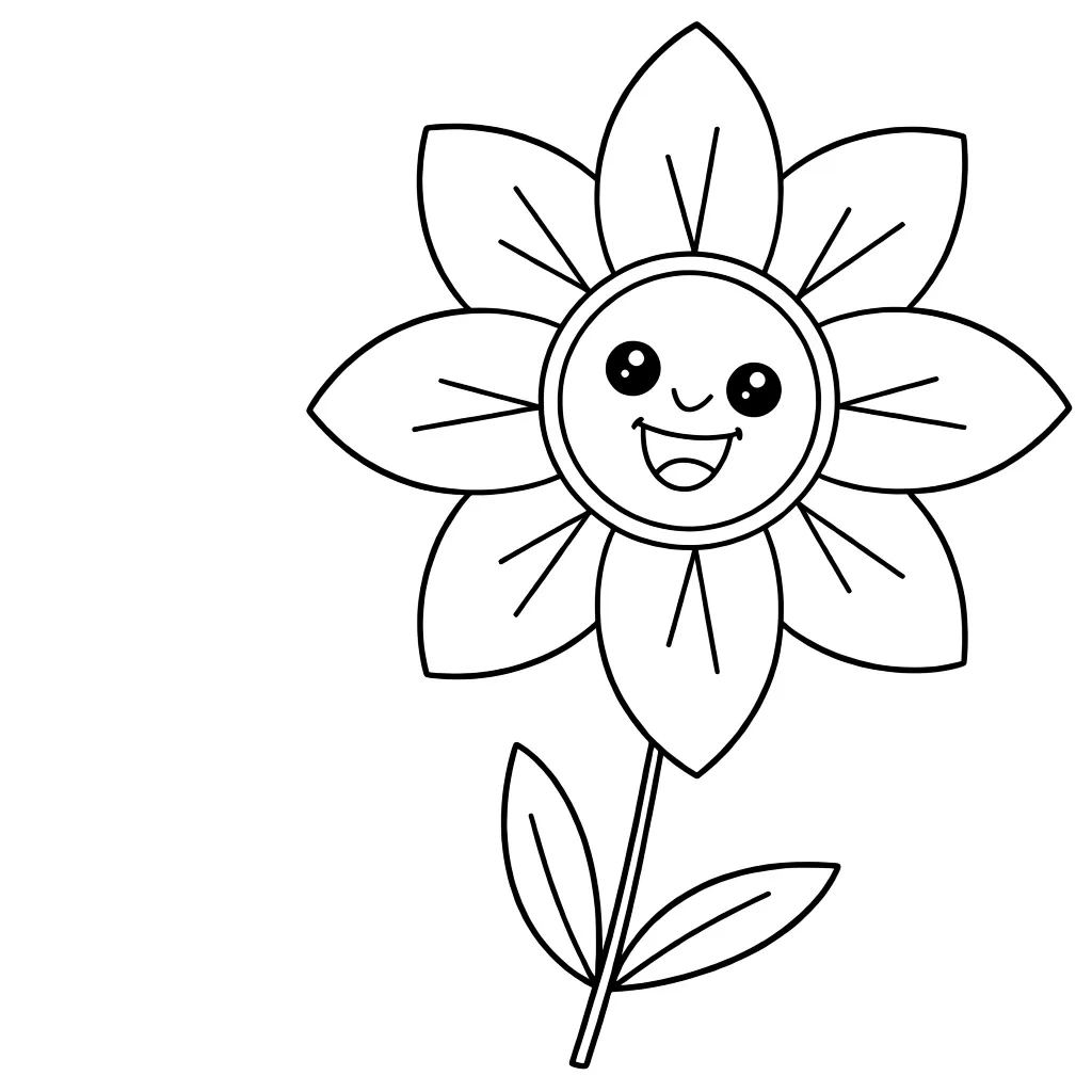 Милый цветочек с улыбкой