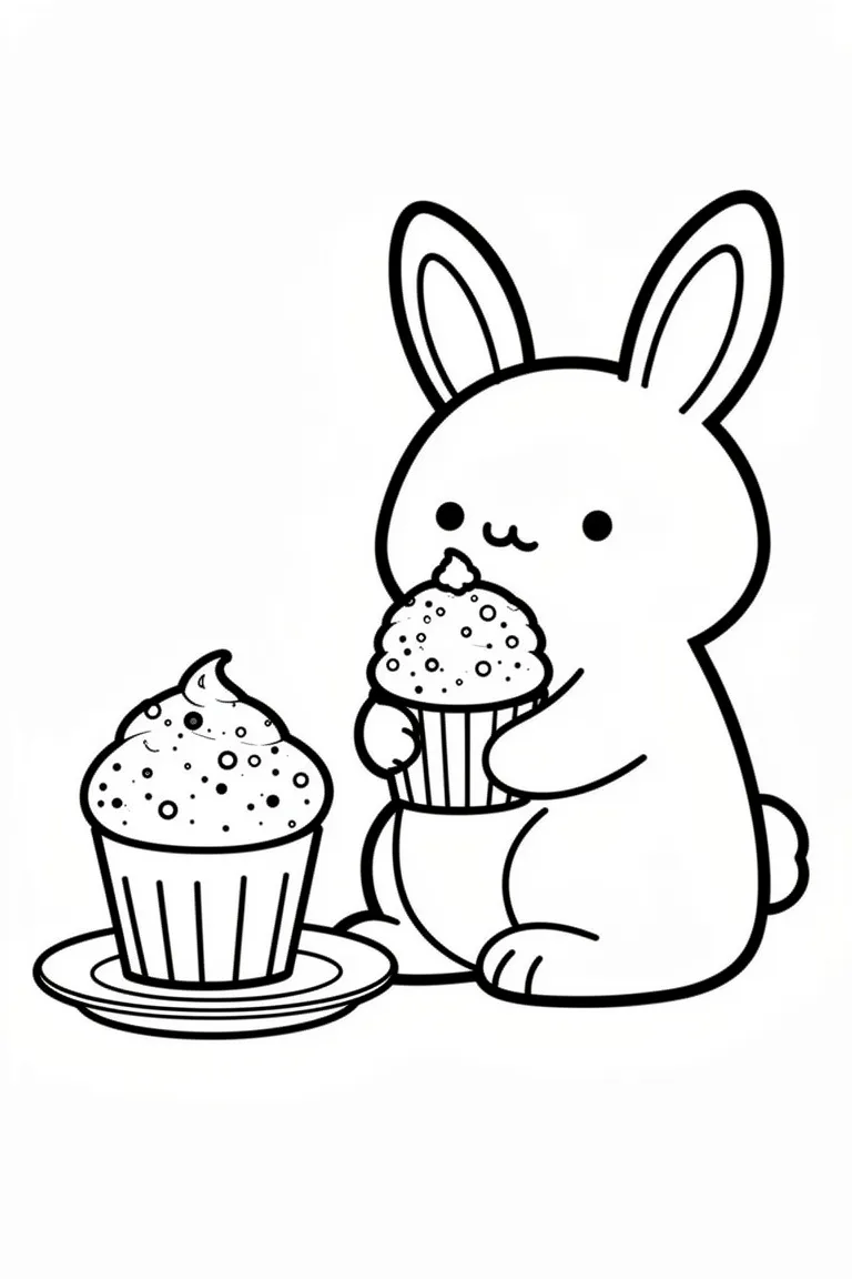 Милый зайчик с капкейком