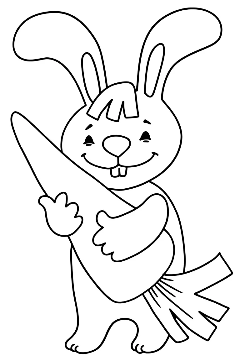 Милый зайчик с морковкой