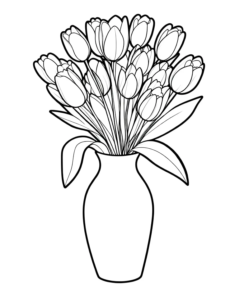 Много красивых тюльпанов