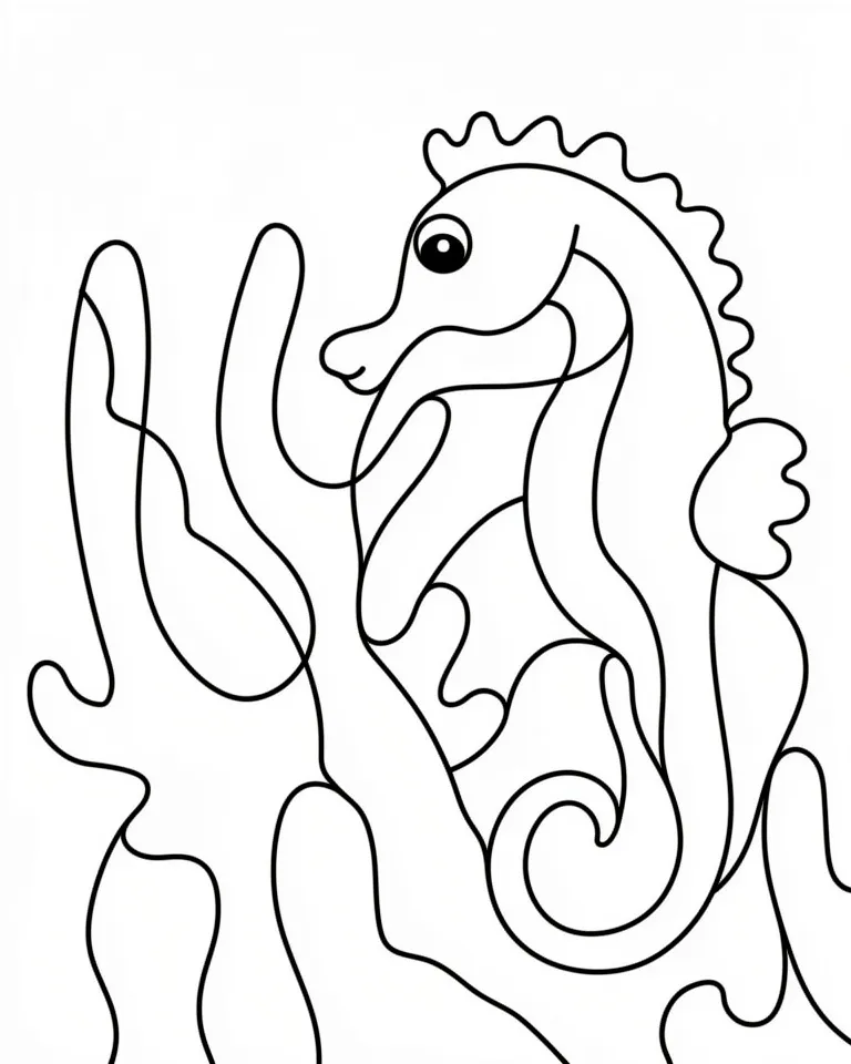 Морской конёк и водоросли