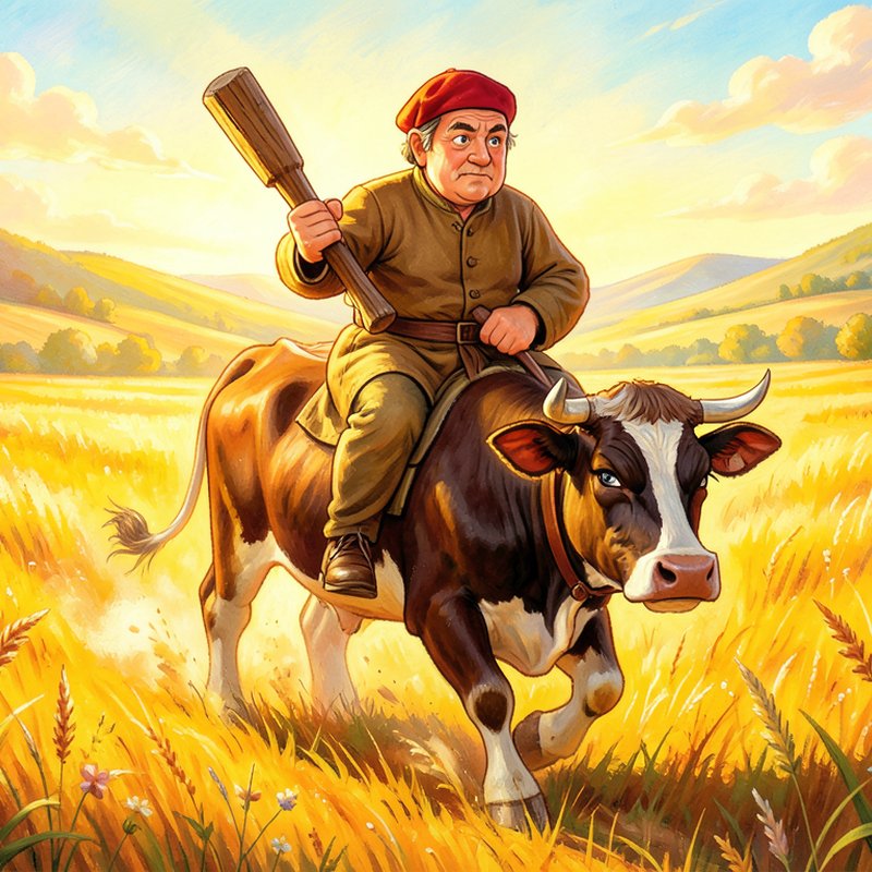 Мужик и корова