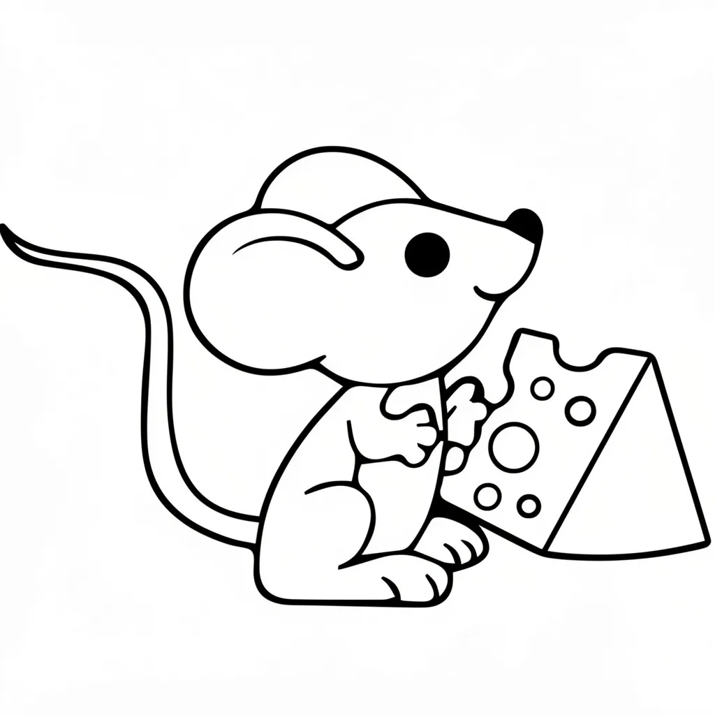 Мышь с кусочком сыра