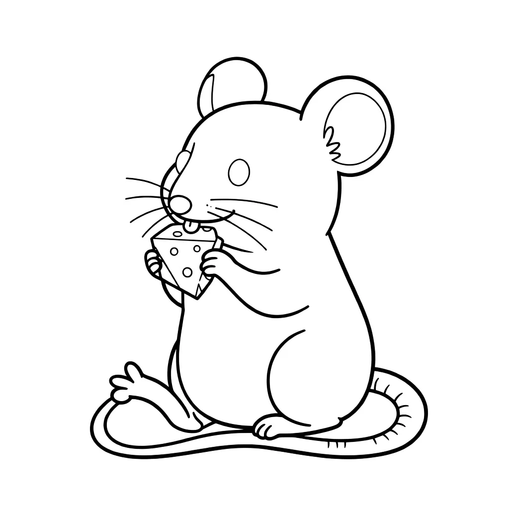 Мышка ест сыр