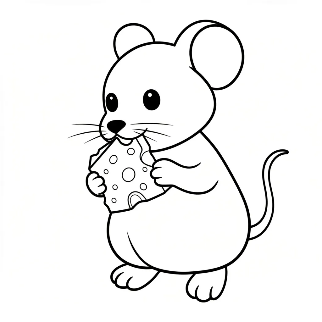 Мышка кушает сыр