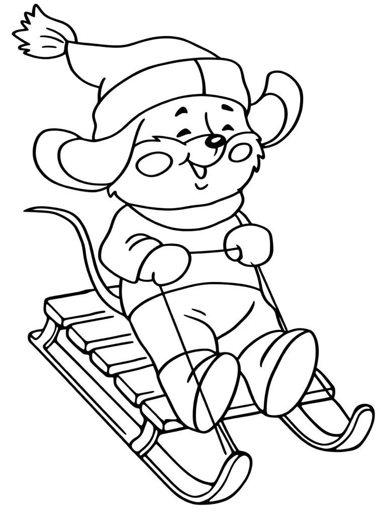 Мышонок на санках