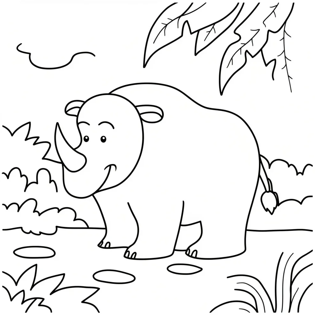 Носорог на природе