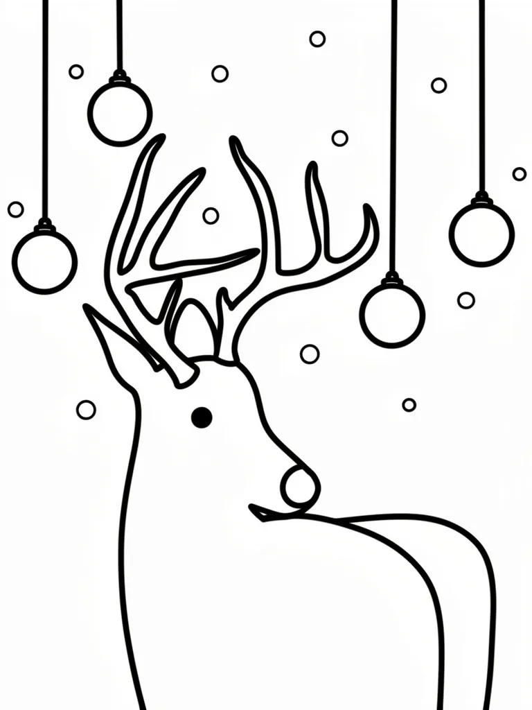 Новогодний олень и игрушки