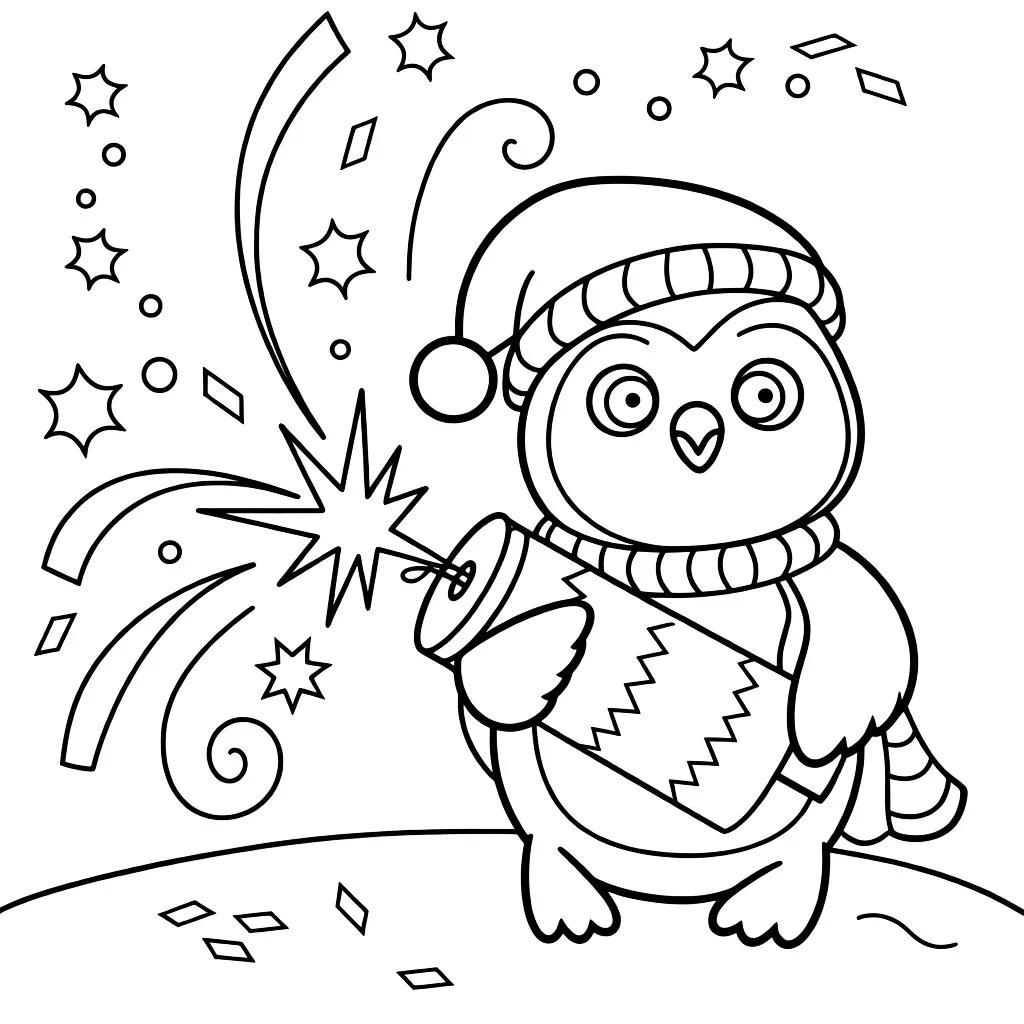 Новогодняя хлопушка и сова