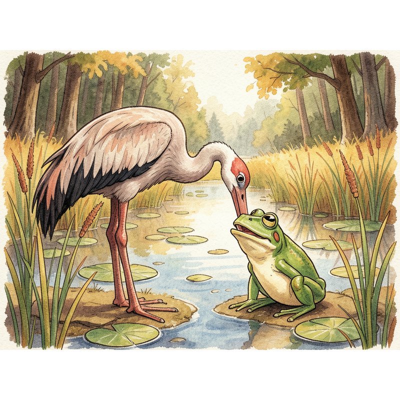 О дружбе журавля и лягушки