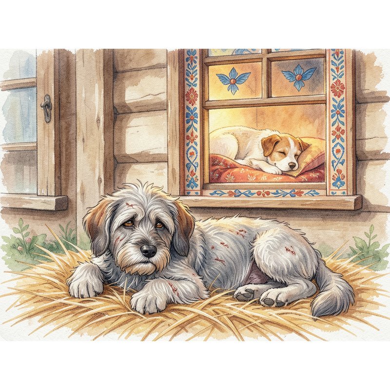 О волке и старой собаке